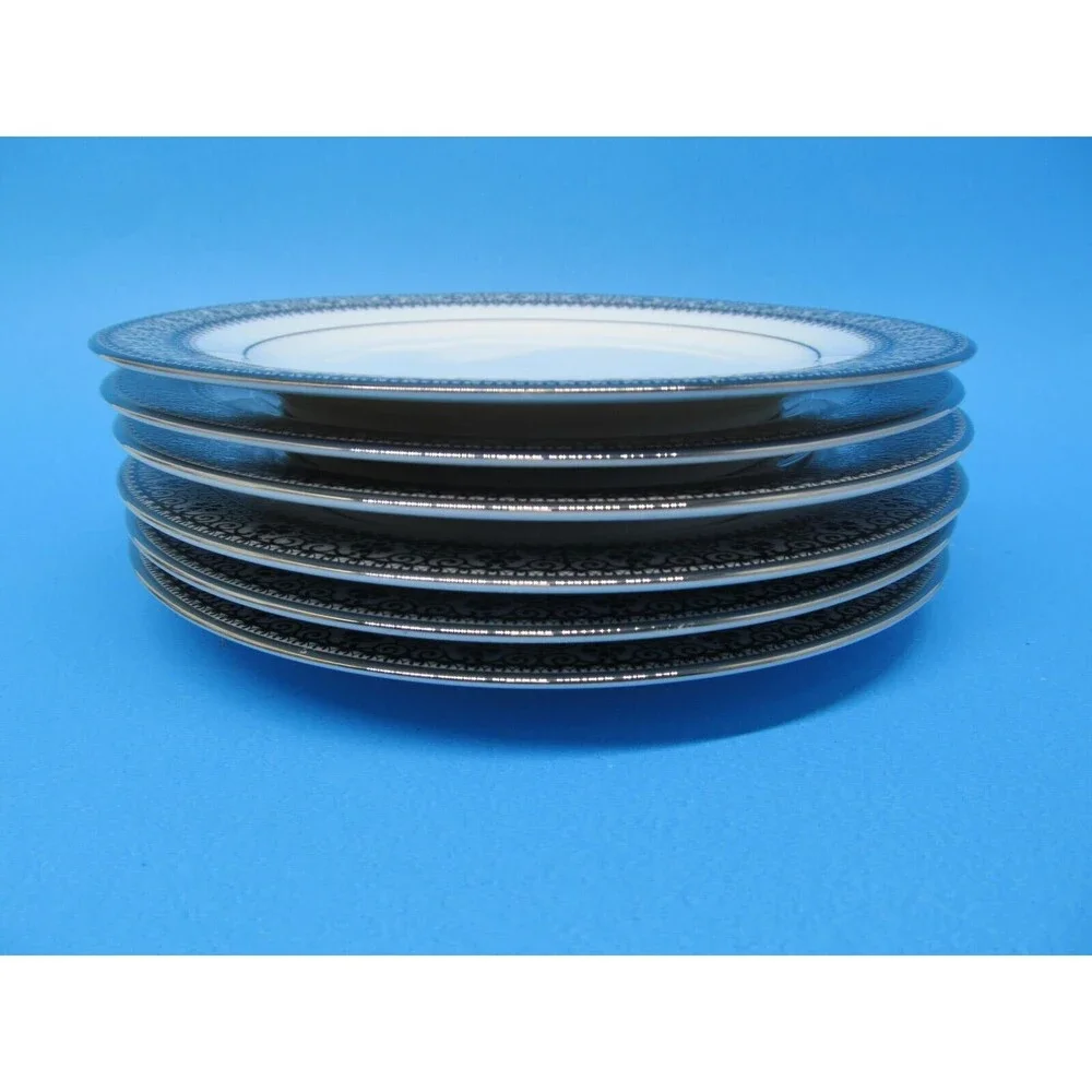 Noritake  Segovia Set Of 6 Black And White 6 1/2